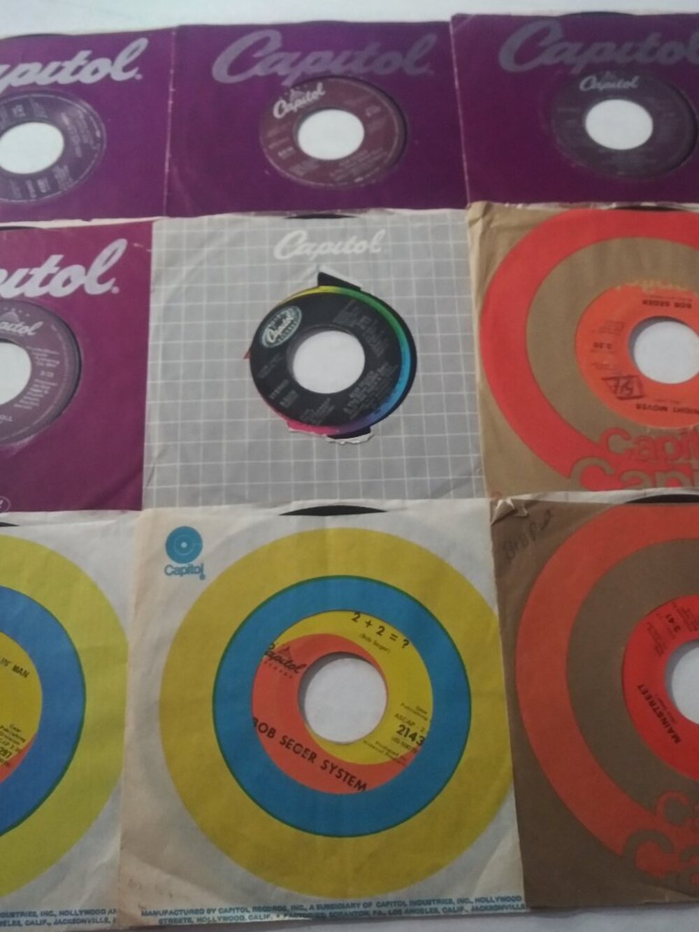 Lot of 9 Different VG- TO VG+ Original/RE 45RPM 7" Capitol Records By Bob Seger